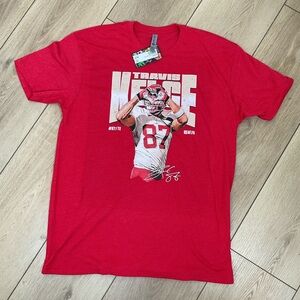 Travis Kelce Heart Kansas City Chiefs T-Shirt Red‎ Size XL NWT Taylor Swift